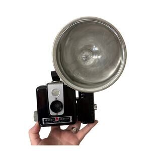Vintage Kodak Brownie Hawkeye Flash Camera w/ Flash Attachment & Bulb